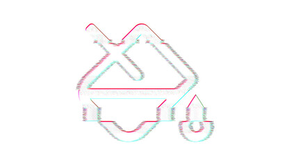 Icon fill drip is distorted. Glitch. Noise, chromatic aberration, geometric distortion