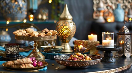 Naklejka premium Craft a Ramadan-themed date display