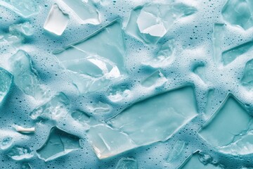 Plastic fragments floating in ocean waves creating environmental concerns and highlighting pollution issues. Generative AI