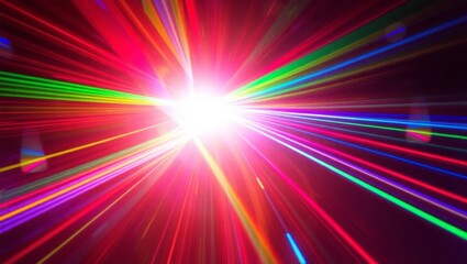 Obraz premium Dynamic Rainbow Glare Overlay Vibrant Spectrum Burst