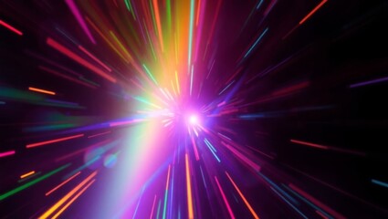 Dynamic Rainbow Glare Overlay Vibrant Spectrum Burst