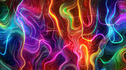 Fototapeta premium Neon Digital Circuit Pattern Representing Innovation & Connectivity (Generative AI)