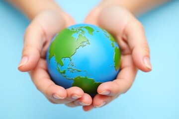 group of children holding the earth in their hands