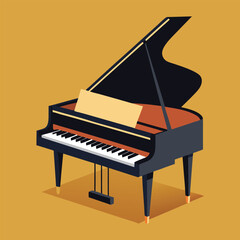 Fototapeta premium Piano keyboard seamless. Top view. Realistic detailed shaded piano keys. Simple beautiful design. Musical background. Music instrument. Flat style vector illustration.