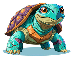 vector of photorealistic sculpture of a turtle, white background