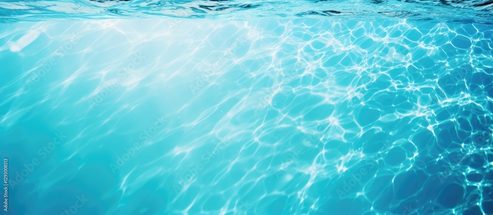 Poster crystal clear turquoise water surface with gentle ripples, creating a serene and refreshing ambiance