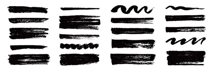 Marker brush texture stroke paint underline highlight. Marker pen highlight stroke. Vector hand drawn brush underline element set for accent, crayon texture emphasis element. Chalk vector illustration