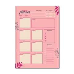 weekly planner template vector