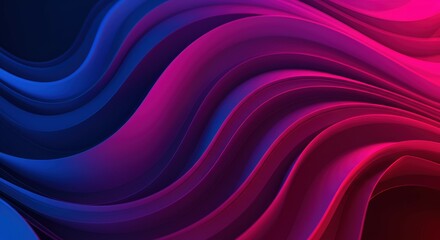 "Neon Elegance: Abstract Ribbons in Vibrant Gradients"