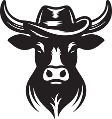 Cow with a head black vector