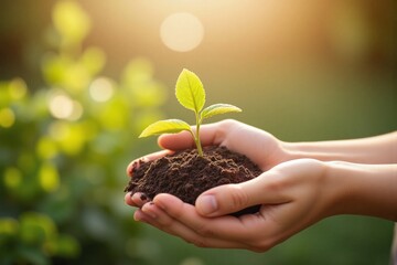person holding a small plant in their hands