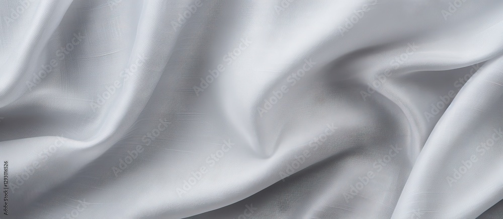 Leinwandbilder Elegant light gray textile texture with soft folds and subtle sheen, creating a smooth, luxurious background ideal for design projects.