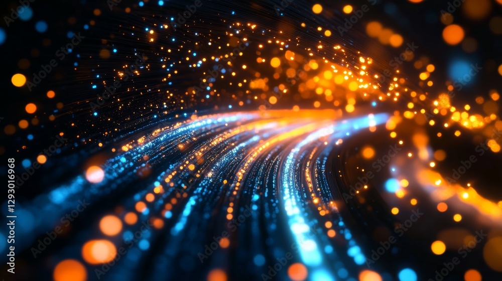 Leinwandbilder an abstract composition of fiber optic cables with glowing light effects, symbolizing high-speed wir