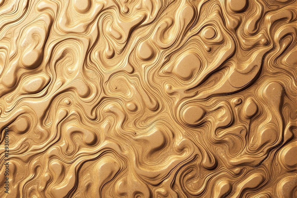 Poster Abstract gold texture with organic patterns.
