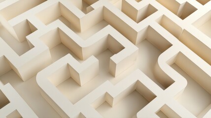 Abstract beige maze background depicting complexity and challenge, ideal for conceptual themes.
