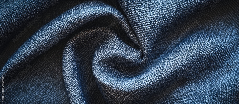 Leinwandbilder luxurious dark blue fabric texture with elegant grey undertones creating a sophisticated wave patter