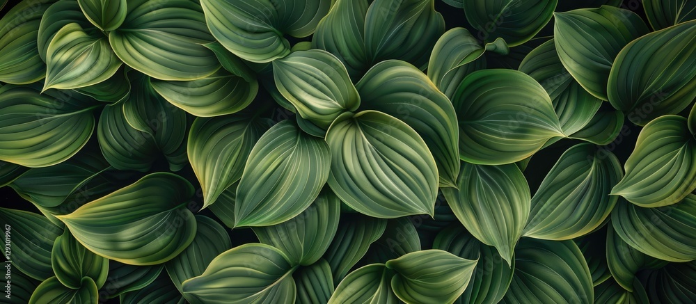 Aufkleber lush green leaf pattern of saribus rotundifolius plant with rich textures in a dense arrangement off