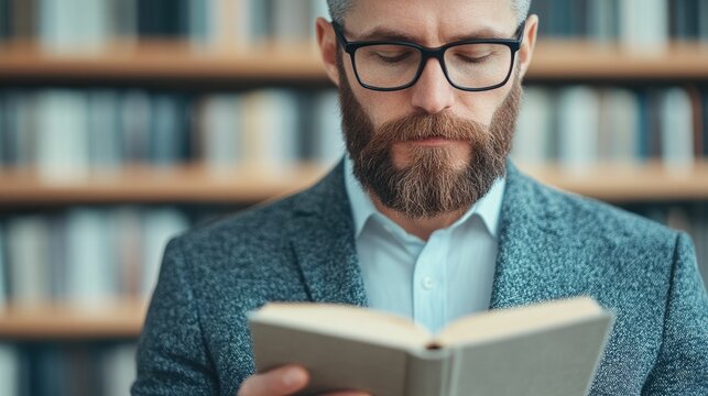 Thoughtful Book Lover Carefully Examining a Limited Edition Hardcover with Gilded Pages Celebrating the Luxury and Wonder of Literature