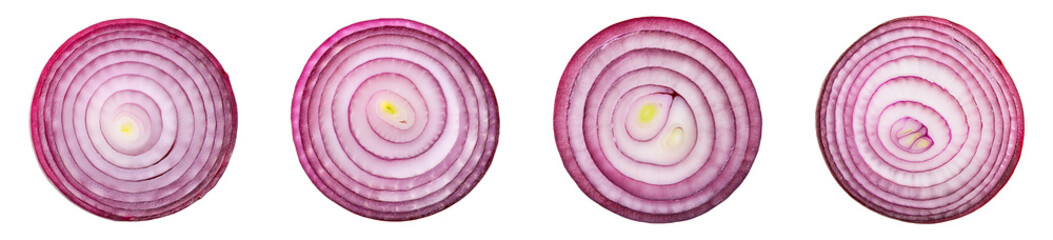 Sliced Red Onion on Transparent Background