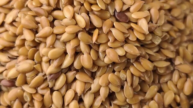 Close-up of yellow flax seeds