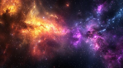 Naklejka premium Colorful Nebulae in Deep Space, Cosmic Landscape, Astronomical View, Potential Use in Space Science Education