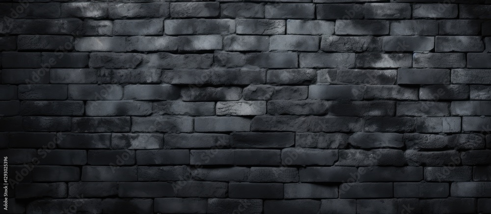 Aufkleber black grunge brick wall texture with uneven surface and dark shadows creating depth ideal for backgr