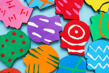 Colorful head models. Diversity and inclusion.