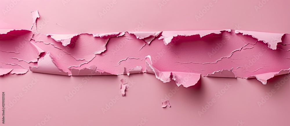 Leinwandbilder torn pink paper on soft pink backdrop creating a symbolic space for family business messages with te