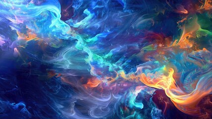 Wonderful picture of micro light sparkling particles scattered across blue flowing wave, create abstract bokeh effect perfect for background design that evoke a sense of energetic and fantasy. AIG53.