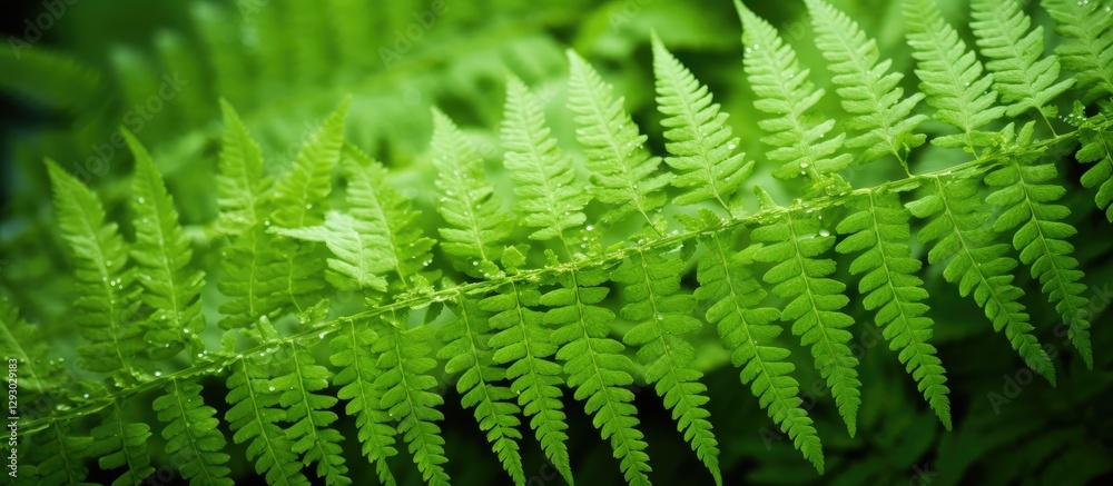 Aufkleber lush green fern leaves display vibrant textures and intricate patterns on a blurred dark background 