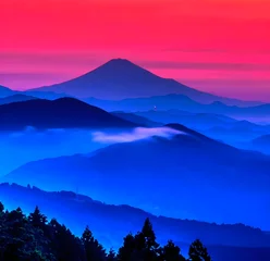 Fototapete mountain landscape with fog © shubham
