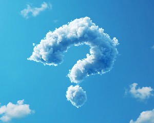 Cloud Question Mark in Blue Sky