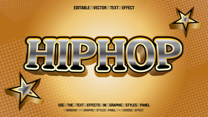 편집 가능한 텍스트 이펙트 Editable vector text effect Hiphop