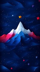 Abstract Mountain Range in Space