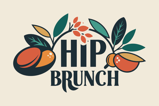 Design a sleek logo highlighting vibrant fruit motifs for a stylish brunch establishment, Develop a sleek and contemporary logo for a cloud computing brand