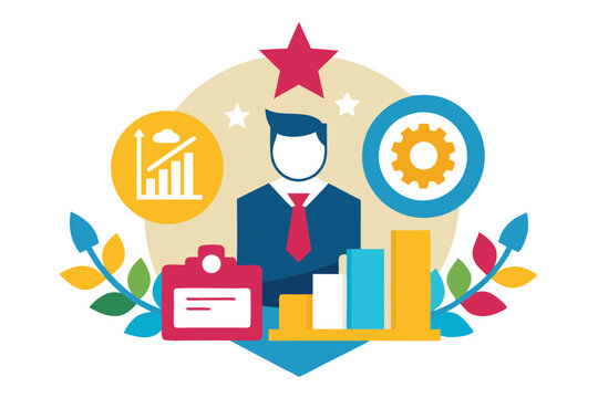 A symbol depicting professionalism, featuring charts and tools that signify business growth and success, Create a symbol that evokes the professionalism and reliability of accounting services