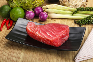 Raw fresh tuna steak for grill