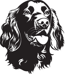 American Water Spaniel Silhouette Vector Illustration White Background