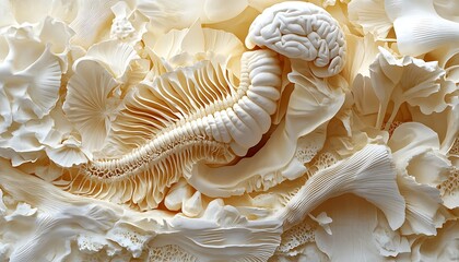 Brain sculpture in organic forms