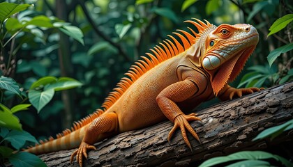 Naklejka premium iguana on a tree