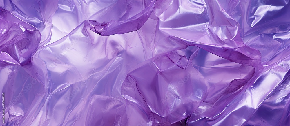 Aufkleber crumpled lilac cellophane texture with glossy surfaces in shades of purple and translucent highlight