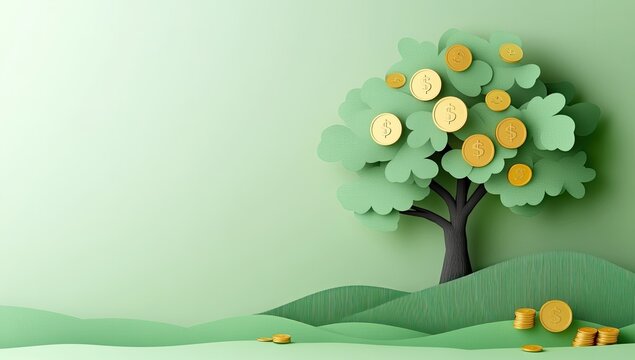 Money Tree in a Green Landscape