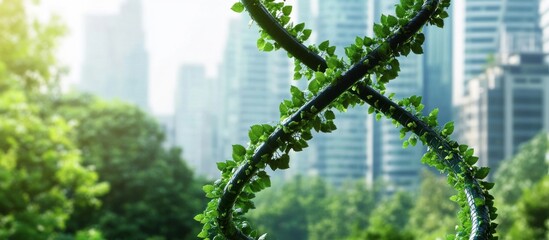 Obraz premium A Green Future Harmonizing Nature and Urban Living Environment