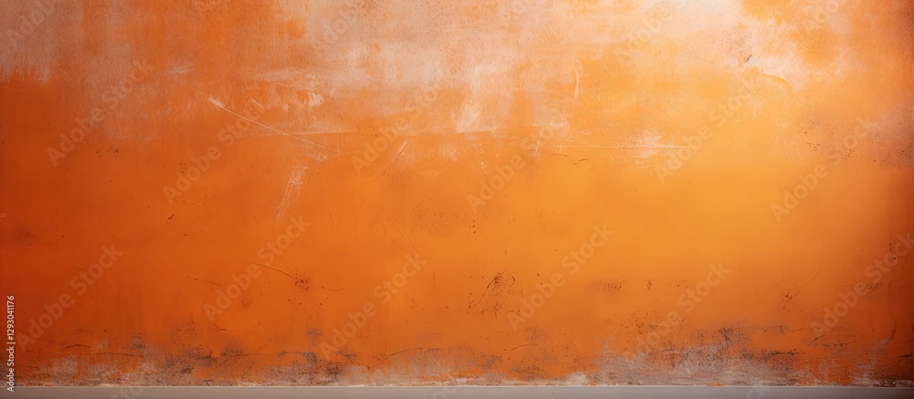 Poster Textured orange plaster wall background with soft gradient tones, featuring subtle darker patches at the bottom for added depth and character.