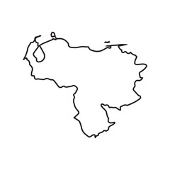 Fototapeta premium map of Venezuela line icon