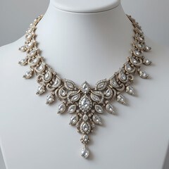 Stunning Silver Statement Necklace: Bridal Jewelry 
