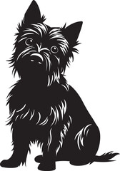Australian Terrier Silhouette Vector Illustration White Background