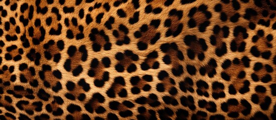 Leopard print fabric texture with rich golden brown and black spots, creating a vibrant, stylish pattern perfect for fashion and textiles.