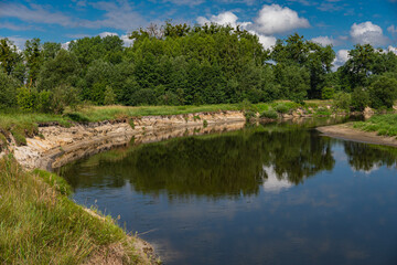 Fototapeta premium landscape with erosion on a fragment of the bank of Bug river in lubelskie voivodship, poland