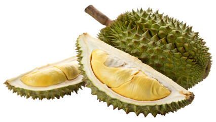 Obraz premium Durian isolated on white background. Suitable for marketing or business purposes. PNG file